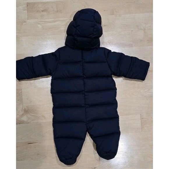 Ralph Lauren 3M Baby Boy Quilted Navy Bodysuit Logo Snaps Hooded, Boys Snowsuit - Picture 8 of 8